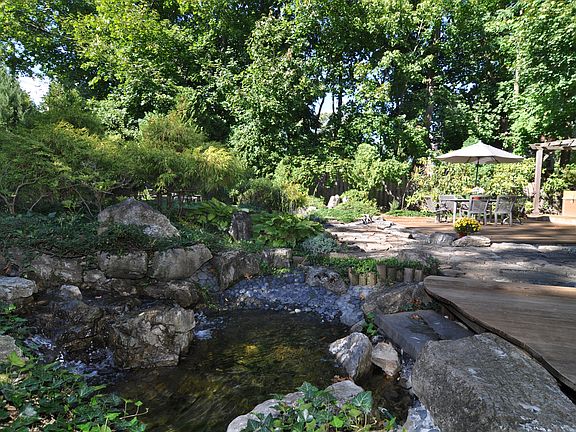 Tranquil Fountain in Backyard