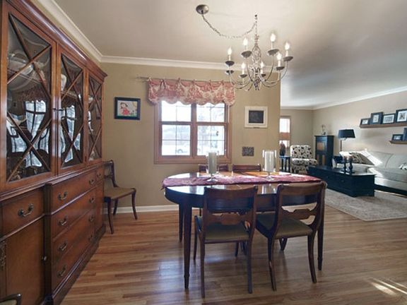 Looking from the dining room to the living room