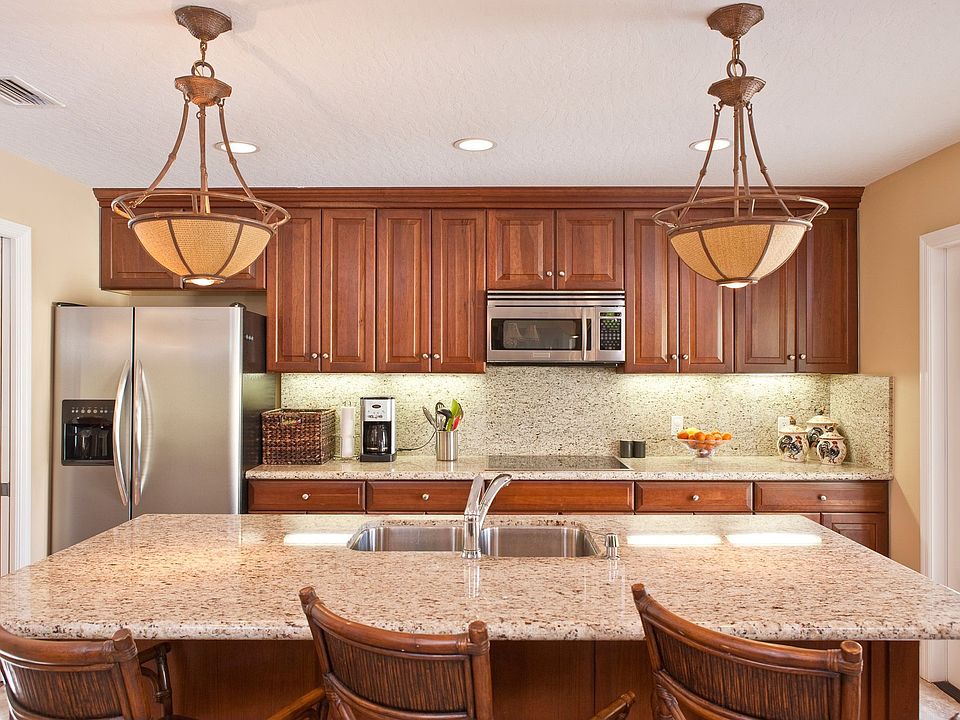 Totally renovated home with huge custom center island in kitchen.
