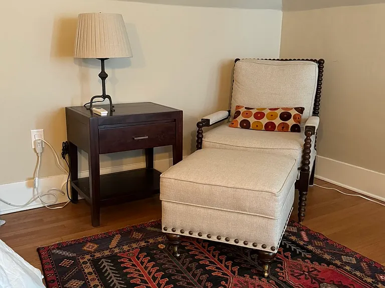 sitting area in bedroom