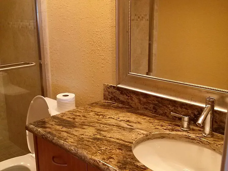 2nd bath, completely renovated with walk in tile shower