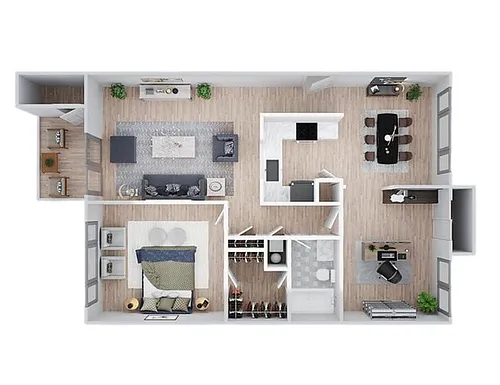 Floor plan 2 Bedroom 1 Bathroom