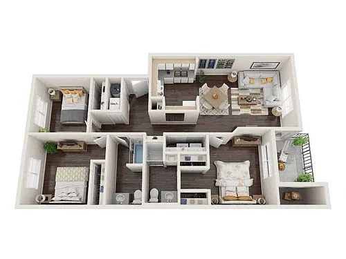 Floor plan Three Bedroom Two Bathroom