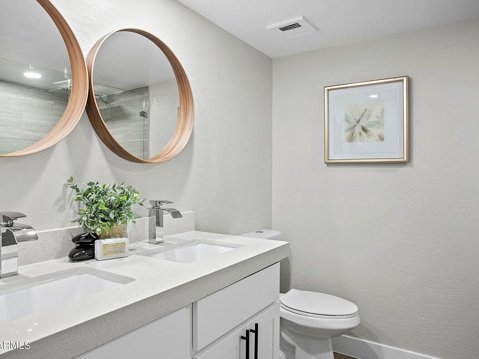 Double sink Master bath with deluxe tiled shower with glass see through. Gorgeous!
