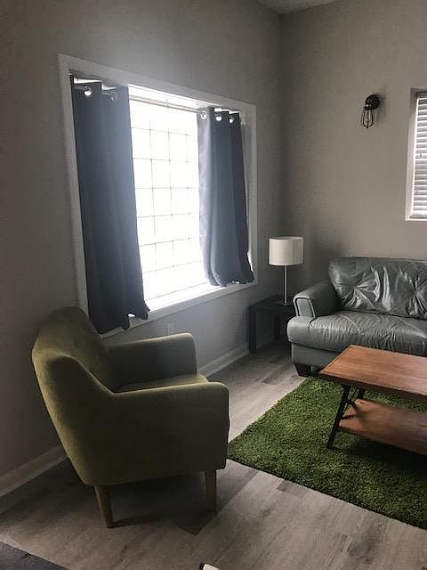 Living room, leather couch