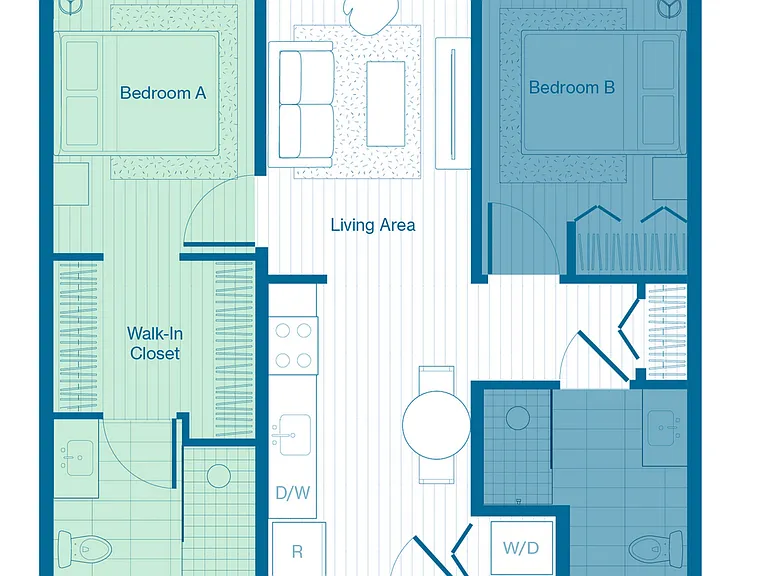 2 Bedroom - B1 Layout 2 Bedroom - B1 Layout