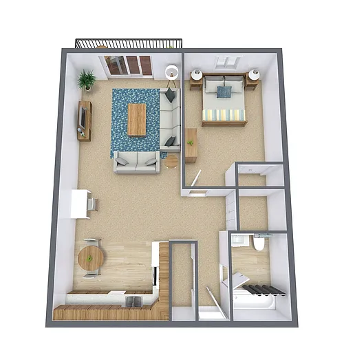 Floor plan One Bedroom 11A
