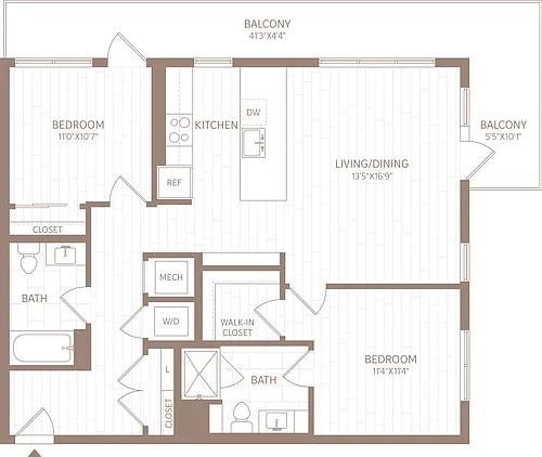 Floor plan 2 Bed/2 Bath-B9