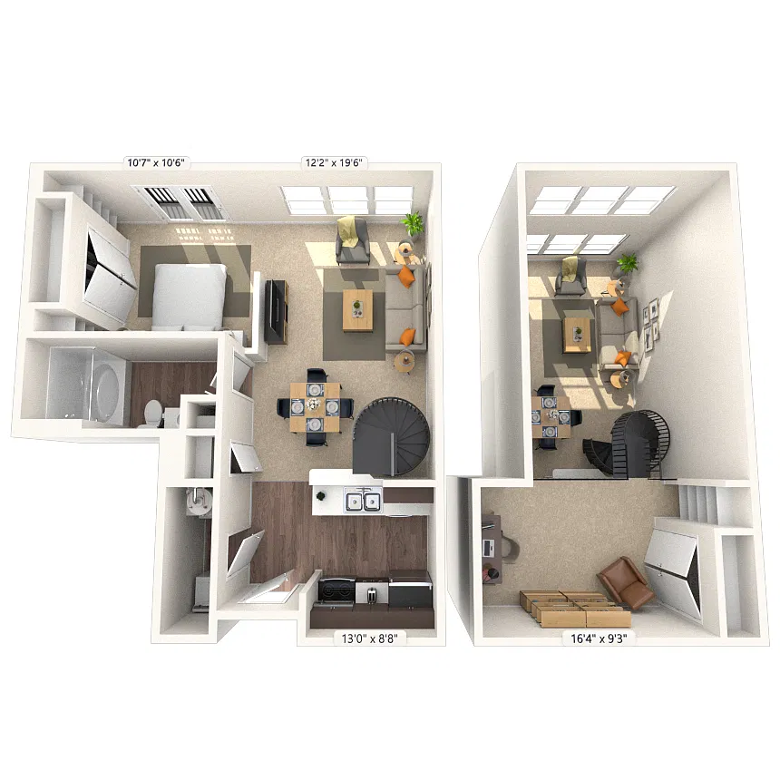 Floor plan Traditional 1x1 795-945 SF
