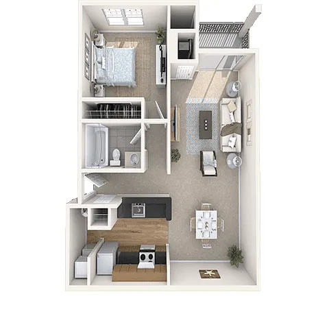 Floor plan 1 Bedroom 1 Bath