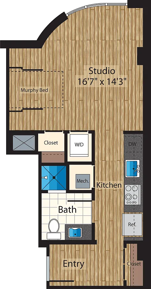 Floor plan Studio G 501