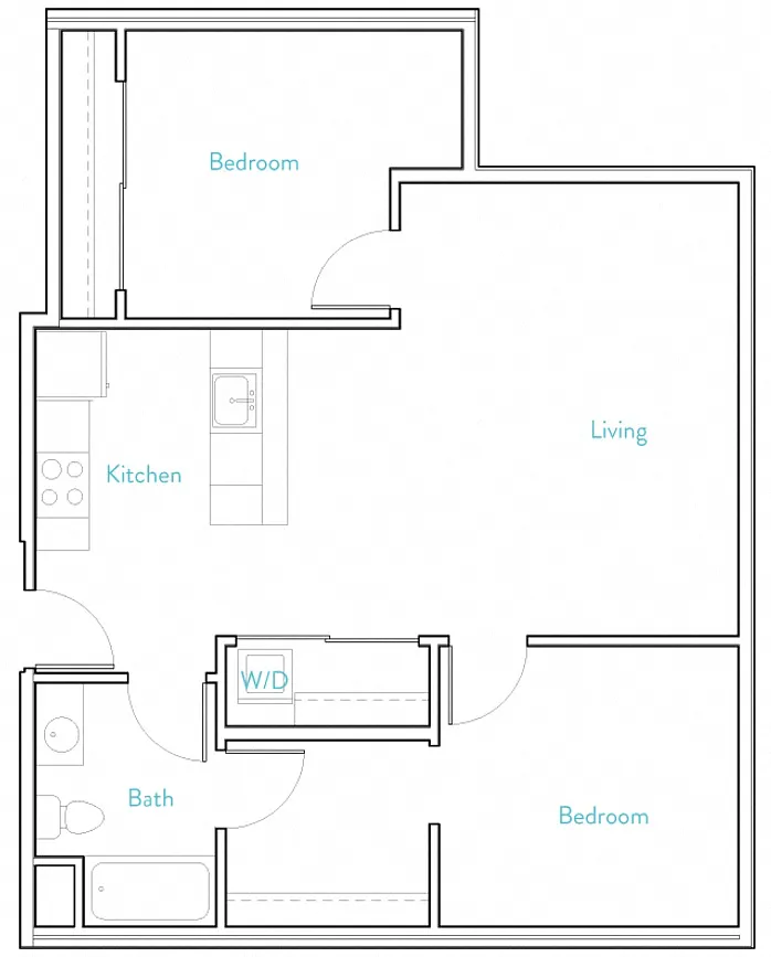 Floor plan 2 Bedroom A- Henshaw