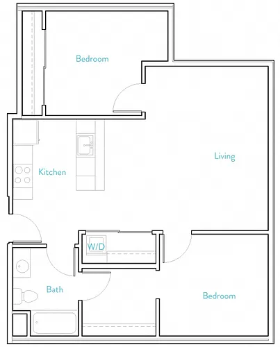 Floor plan 2 Bedroom A- Henshaw