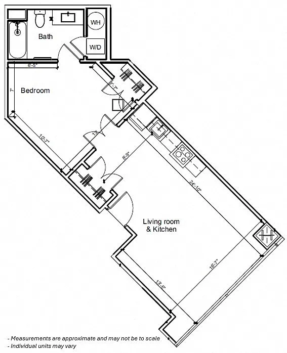 Floor plan 1BR 1D
