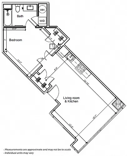Floor plan 1BR 1D
