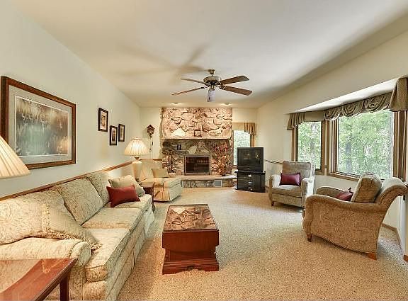 Family room with natural fireplace