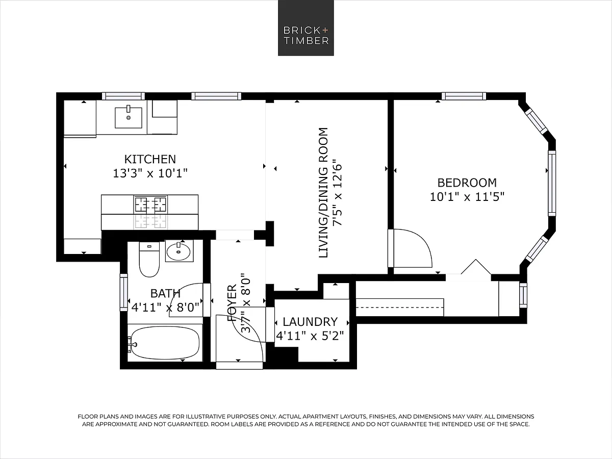 Floor plan 1 Bedroom 1 Bath