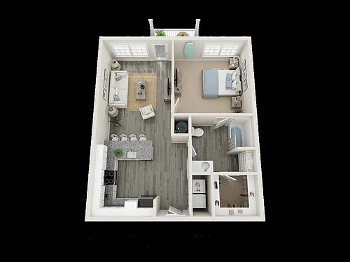Floor plan Bali-B1-1x1