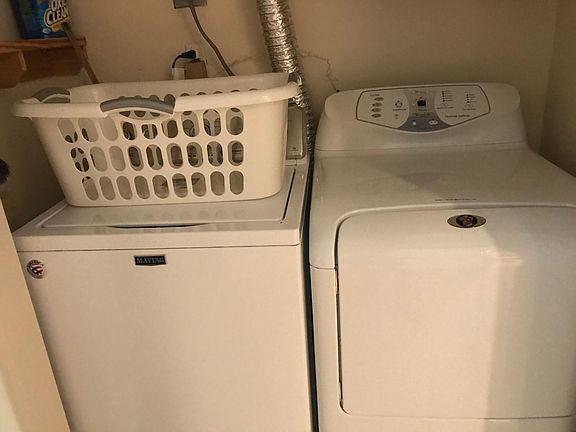 Full size washer and dryer.