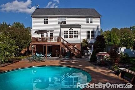 Back of house, decks, patio and pool