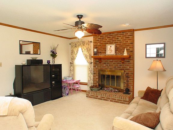 Family room w/ Brick FP