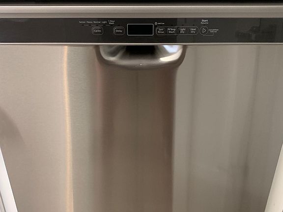 stainless steel new dishwasher, granite.