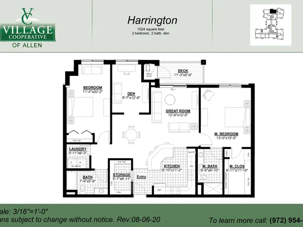 Harrington Plan, Village Cooperative of Allen (Active Adults 62+)