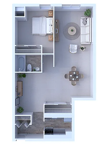 Floor plan 1 Bedroom / 1 Bathroom - 795