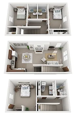 Floor plan 3 Bedroom 3 Bath on Amaryllis