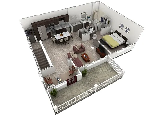 Floor plan 1 BR Grand Overlook