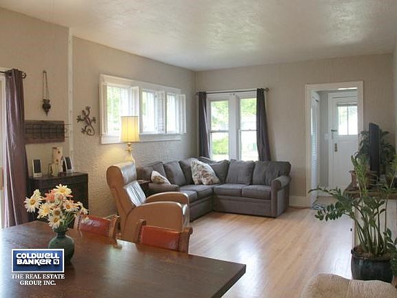 Living room with hardwood flrs