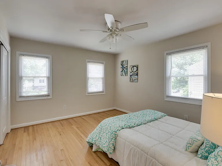 Hardwood floors now stained a darker color