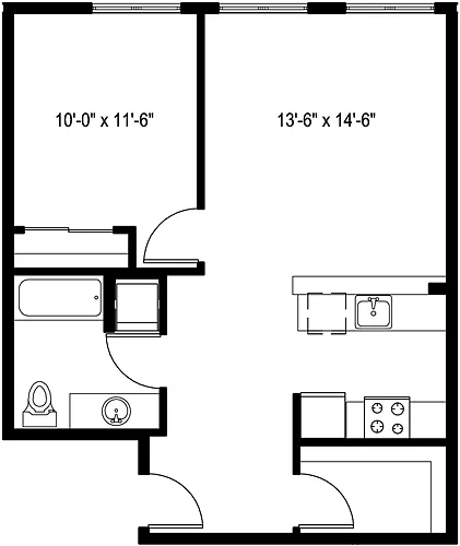 Floor plan 1 Bedroom G