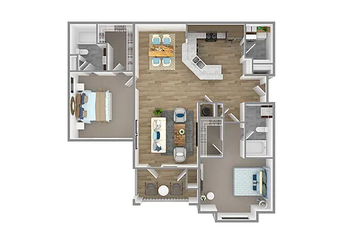 Floor plan B1 Juniper - 2 Bedroom, 2 Bathroom