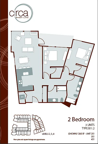 Floor plan 2 Bedroom 2 Bath - B11.2
