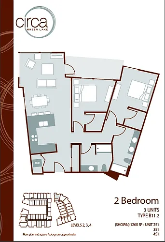Floor plan 2 Bedroom 2 Bath - B11.2