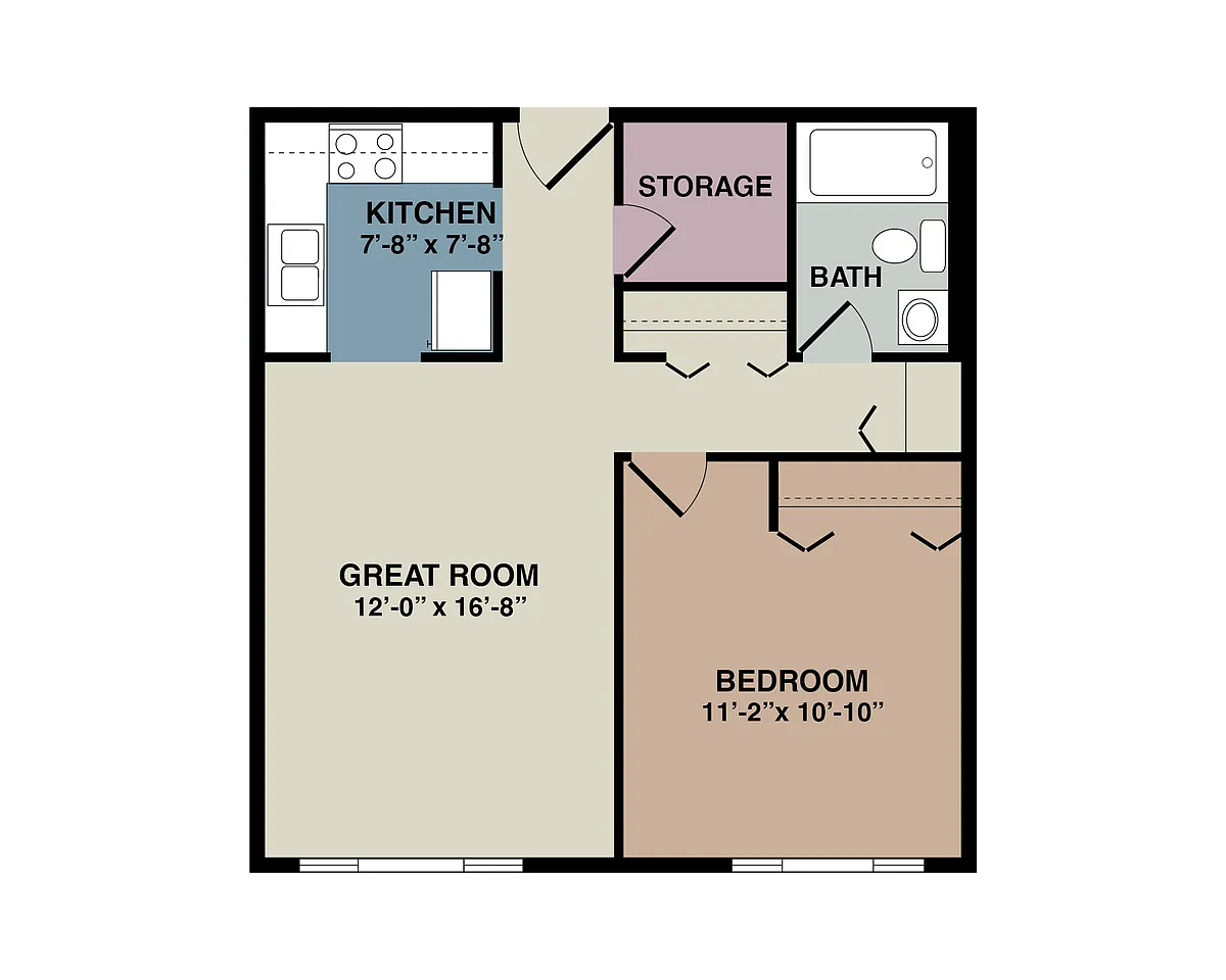 Floor plan 1A - 1 Bedroom