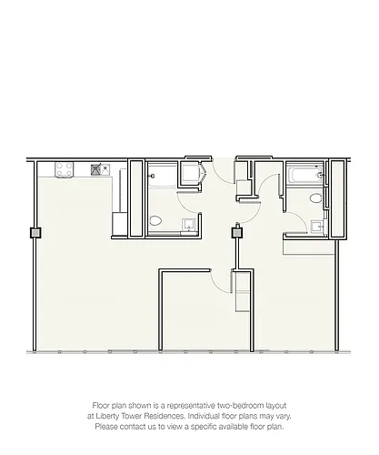 Floor plan Two Bedroom Apartment