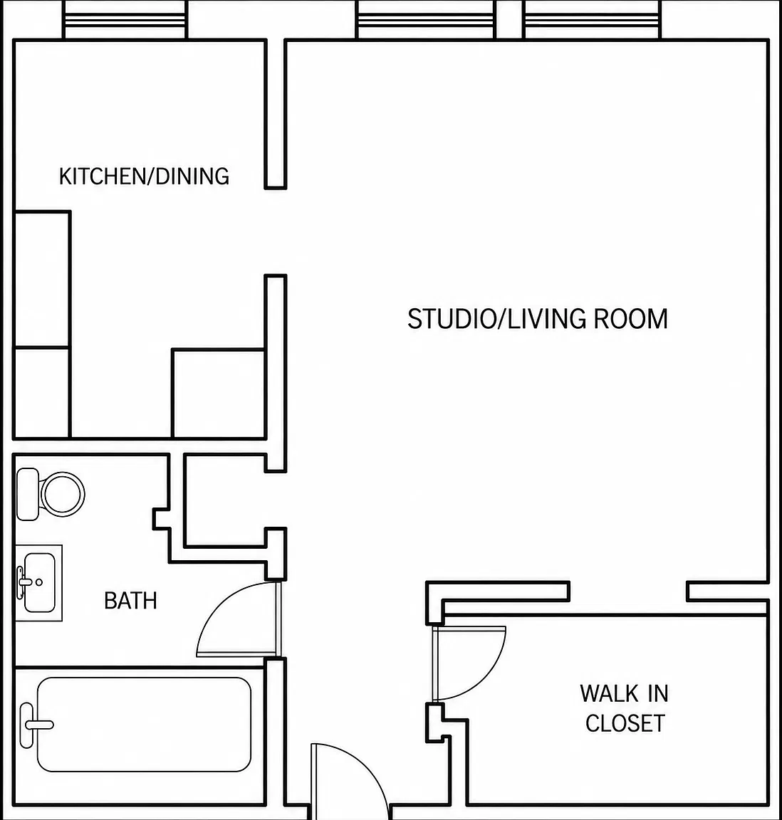 Studio, 450 sqft, $1,395 — Photo 2