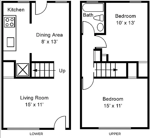Floor plan 2BR/1BA