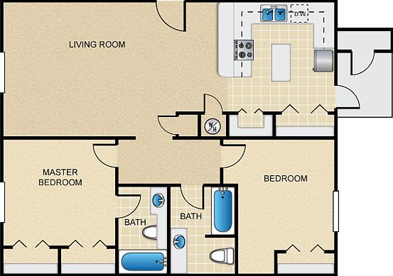 2 BEDROOM FLOORPLAN