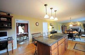 Kitchen open to living room