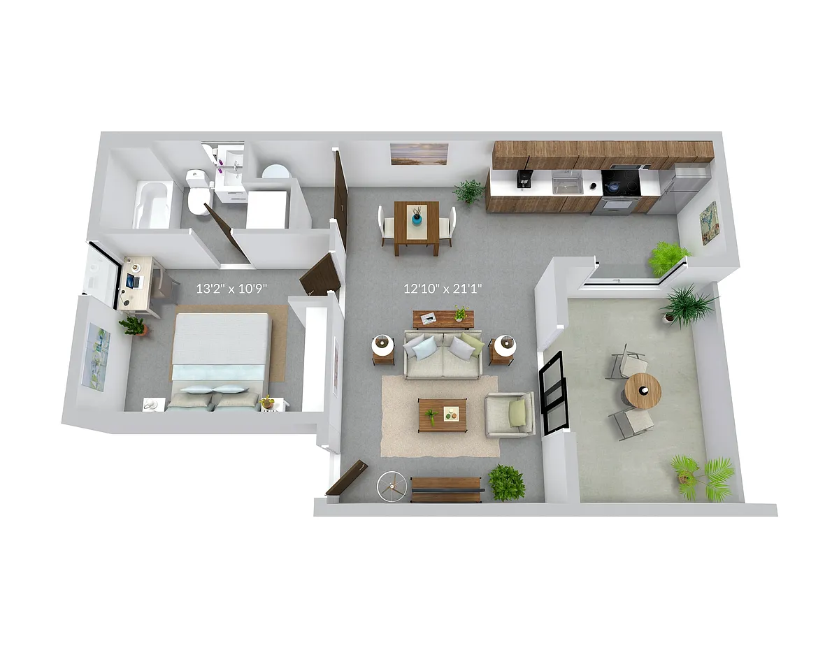 Floor plan 1x1H