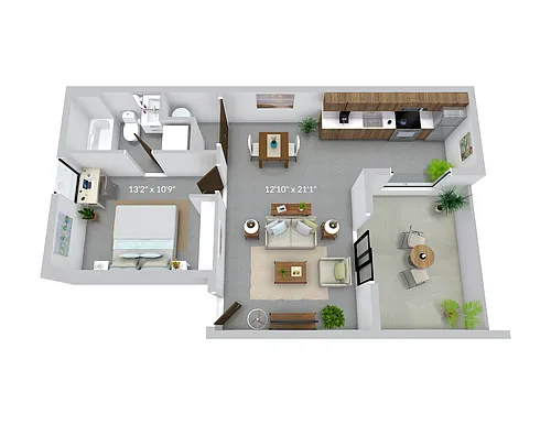 Floor plan 1x1H