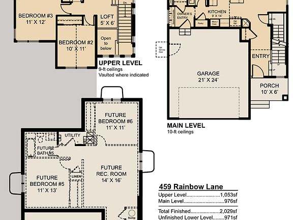 Silver Creek Markel Homes Floorplan for 2-Story Front Load Single Family Home