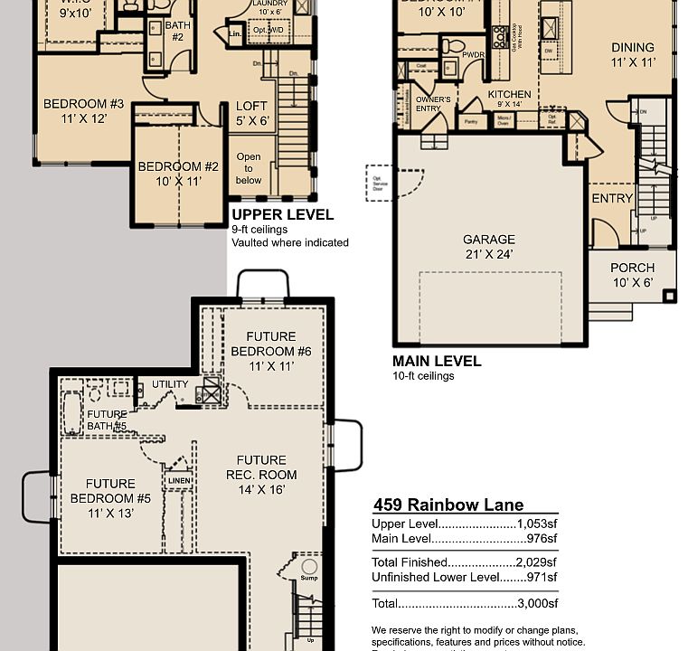 Silver Creek Markel Homes Floorplan for 2-Story Front Load Single Family Home