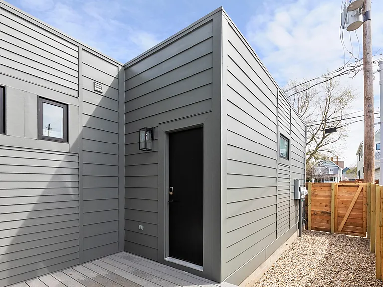 Door to garage; property has privacy fencing