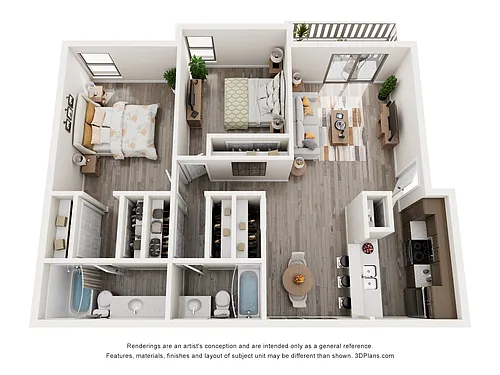 Floor plan 2 Beds 2 Baths Renovated