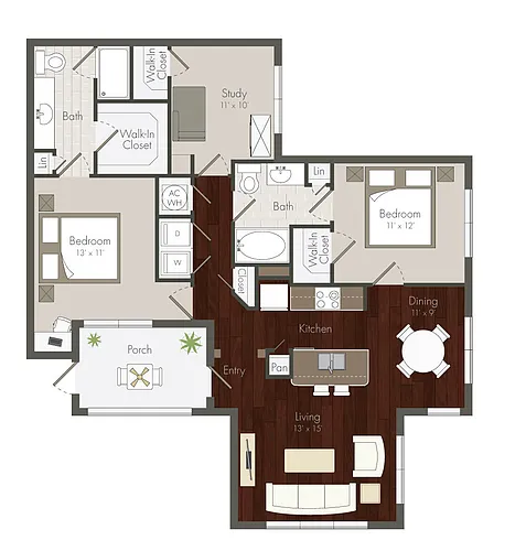 Floor plan C1 - 2X2