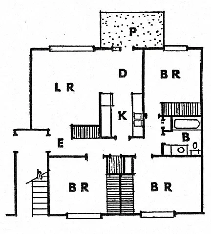 Floor plan 3 BR, 1.5 BA